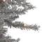 9ft. Pre-Lit Silver Noble Fir Tinsel Artificial Christmas Tree, Clear Lights